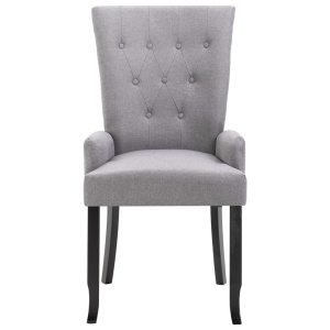 Scaun de bucătărie cu brațe, gri deschis, material textil - Img 5