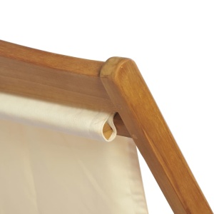 Scaun de exterior, crem, 56 x 105 x 96 cm, lemn de tec - Img 7