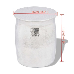 Scaun/Masă laterală din aluminiu bătut la ciocan, argintiu - Img 4