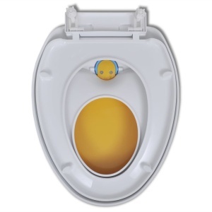 Scaun toaletă inchidere silențioasă alb & galben adulți/copii - Img 9