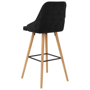 Scaune de bar, 2 buc., negru, catifea - Img 5