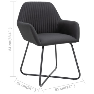 Scaune de bucătărie, 2 buc., negru, material textil - Img 7