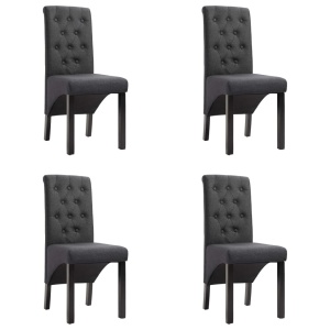 Scaune de bucătărie, 4 buc., gri inchis, material textil