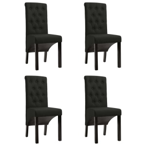 Scaune de bucătărie, 4 buc., negru, material textil