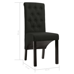 Scaune de bucătărie, 4 buc., negru, material textil - Img 7