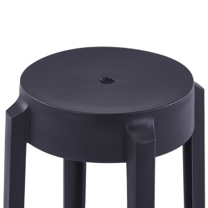 Scaune stivuibile, 4 buc., negru, plastic - Img 7