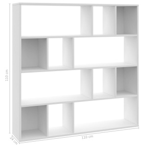 Separator cameră/Bibliotecă, alb, 110 x 24 x 110 cm, PAL - Img 6