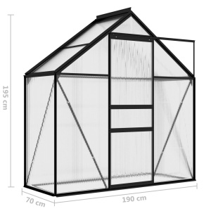Seră, antracit, 1,33 m² aluminiu - Img 9