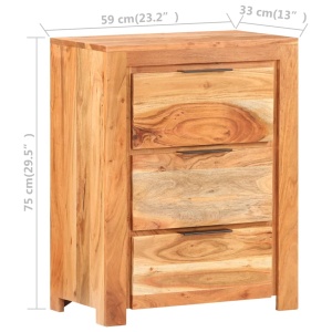 Servantă, 59x33x75 cm, lemn masiv de acacia - Img 6