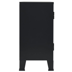 Servantă, stil industrial, negru, 120 x 35 x 70 cm, metal - Img 8