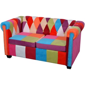 Set canapea Chesterfield, 2 piese, material textil - Img 8