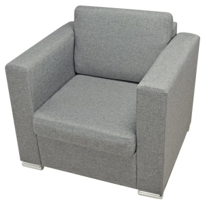 Set canapele, 3 piese, gri deschis, material textil - Img 5