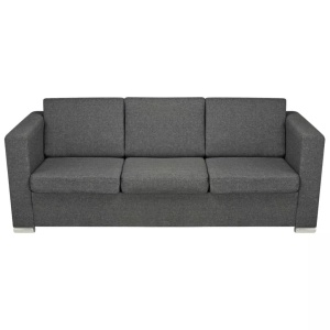 Set canapele, 3 piese, gri inchis, material textil - Img 10