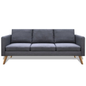 Set canapele cu 2 locuri și 3 locuri, textil, gri inchis - Img 5