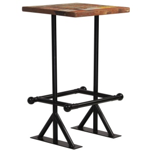 Set de bar, 3 piese, lemn masiv reciclat, multicolor - Img 5