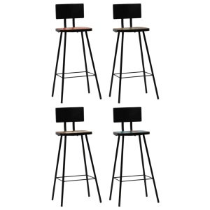 Set de bar, 5 piese, lemn masiv reciclat, multicolor - Img 12