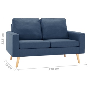 Set de canapele, 2 piese, albastru, material textil - Img 10