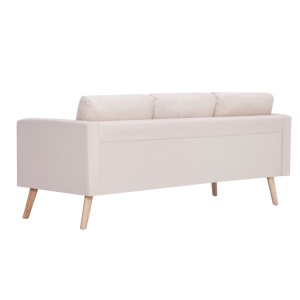 Set de canapele, 2 piese, crem, material textil - Img 5