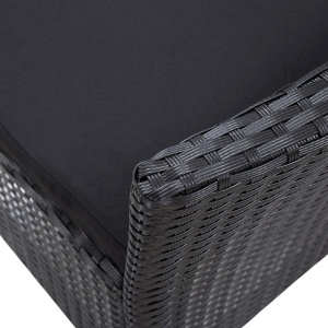 Set de mobilier de exterior, 5 piese, negru, poliratan - Img 7