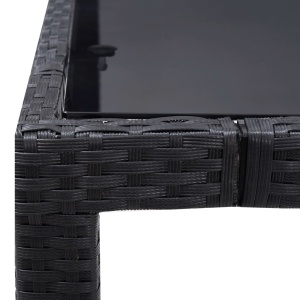 Set de mobilier de exterior, 5 piese, negru, poliratan - Img 10