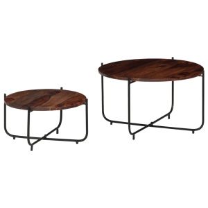 Set masă de cafea, 2 piese, lemn masiv de sheesham, 60 x 35 cm - Img 12