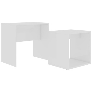 Set măsuțe de cafea, alb, 48x30x45 cm, PAL - Img 2