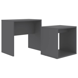 Set măsuțe de cafea, gri, 48 x 30 x 45 cm, PAL - Img 2