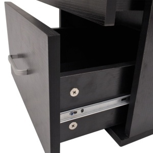 Set mobilier baie 11 piese cu chiuvete și robinete incluse, Negru - Img 4