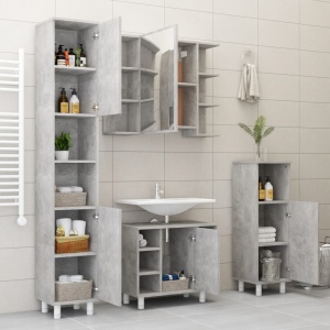 Set mobilier baie, 3 piece, gri beton, PAL - Img 4