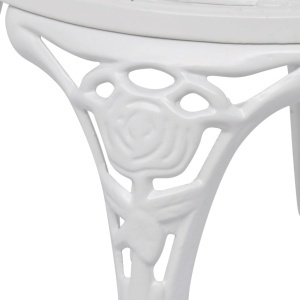 Set mobilier bistro, 3 piese, alb, aluminiu turnat - Img 6