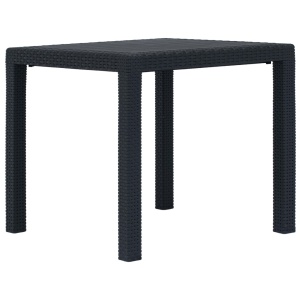 Set mobilier bistro, 3 piese, antracit, plastic, aspect ratan - Img 7