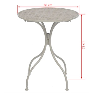 Set mobilier bistro, 3 piese, gri, oțel - Img 10