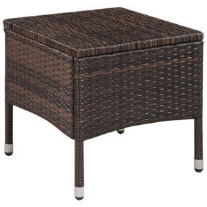 Set mobilier bistro, 3 piese, maro, poliratan - Img 3