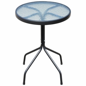 Set mobilier bistro, 3 piese, negru, oțel - Img 2