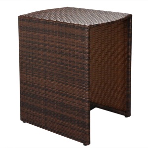 Set mobilier bistro cu perne, 3 piese, maro, poliratan - Img 8
