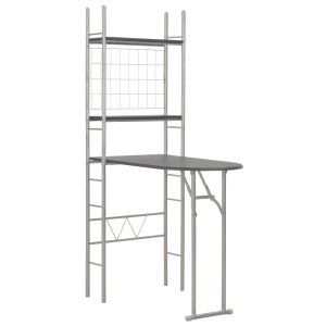 Set mobilier bucătărie cu depozitare 3 piese negru, MDF și oțel - Img 3
