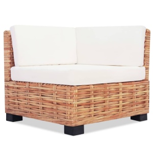 Set mobilier cu canapea 27 piese, culoare naturală, ratan - Img 4