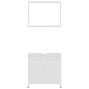 Set mobilier de baie, 3 piese, alb, PAL - Img 11
