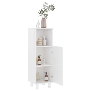 Set mobilier de baie, 4 piese, alb extralucios, PAL - Img 6