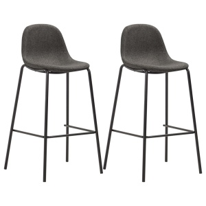 Set mobilier de bar, 3 piese, gri inchis, material textil - Img 8