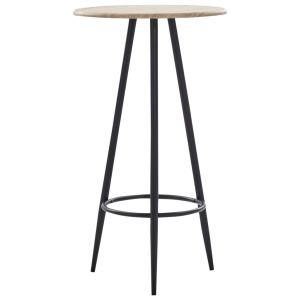 Set mobilier de bar, 5 piese, negru, material textil - Img 2
