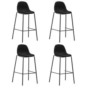 Set mobilier de bar, 5 piese, negru, material textil - Img 8