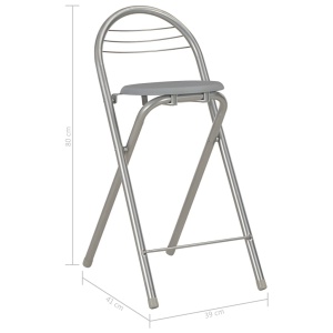 Set mobilier de bar, cu rafturi, 3 piese, gri, lemn și oțel - Img 11