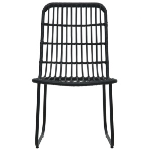 Set mobilier de bistro, 3 piese, negru, poliratan - Img 8