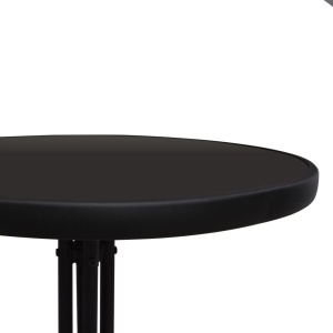 Set mobilier de bistro, 3 piese, negru, ratan PVC - Img 4