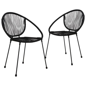 Set mobilier de bistro, 3 piese, negru, ratan PVC - Img 8