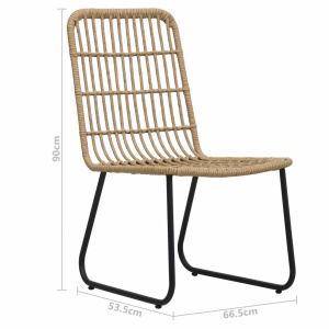 Set mobilier de bistro, 3 piese, stejar, poliratan - Img 7
