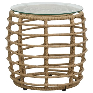 Set mobilier de bistro, 3 piese, stejar, poliratan - Img 8