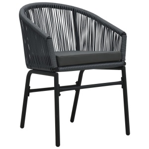 Set mobilier de bistro cu perne, 3 piese, antracit, ratan PVC - Img 4