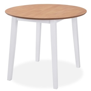 Set mobilier de bucătărie, 5 piese, MDF și lemn de hevea, alb - Img 2